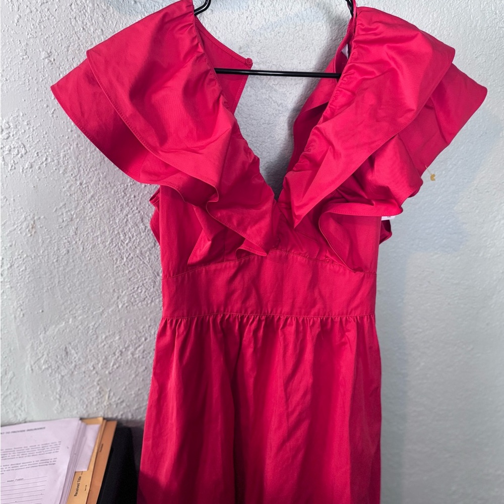 Zara Vibrant Pink Ruffle Mini Dress